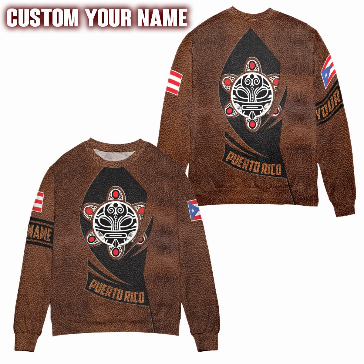 Wearzone Style Puerto Rico Taino Tattoo Custom Name Sweatshirts #90422V