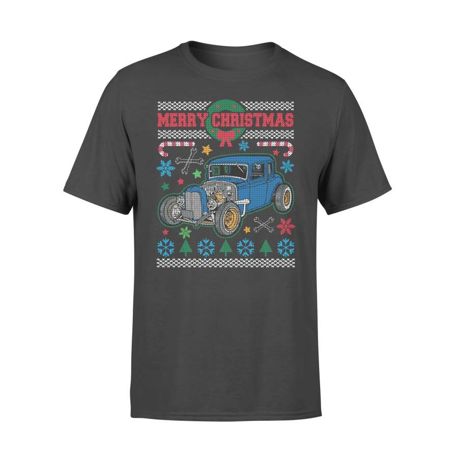 Vintage Hot Rod Shirt Ugly Christmas T Shirt – Standard T-shirt