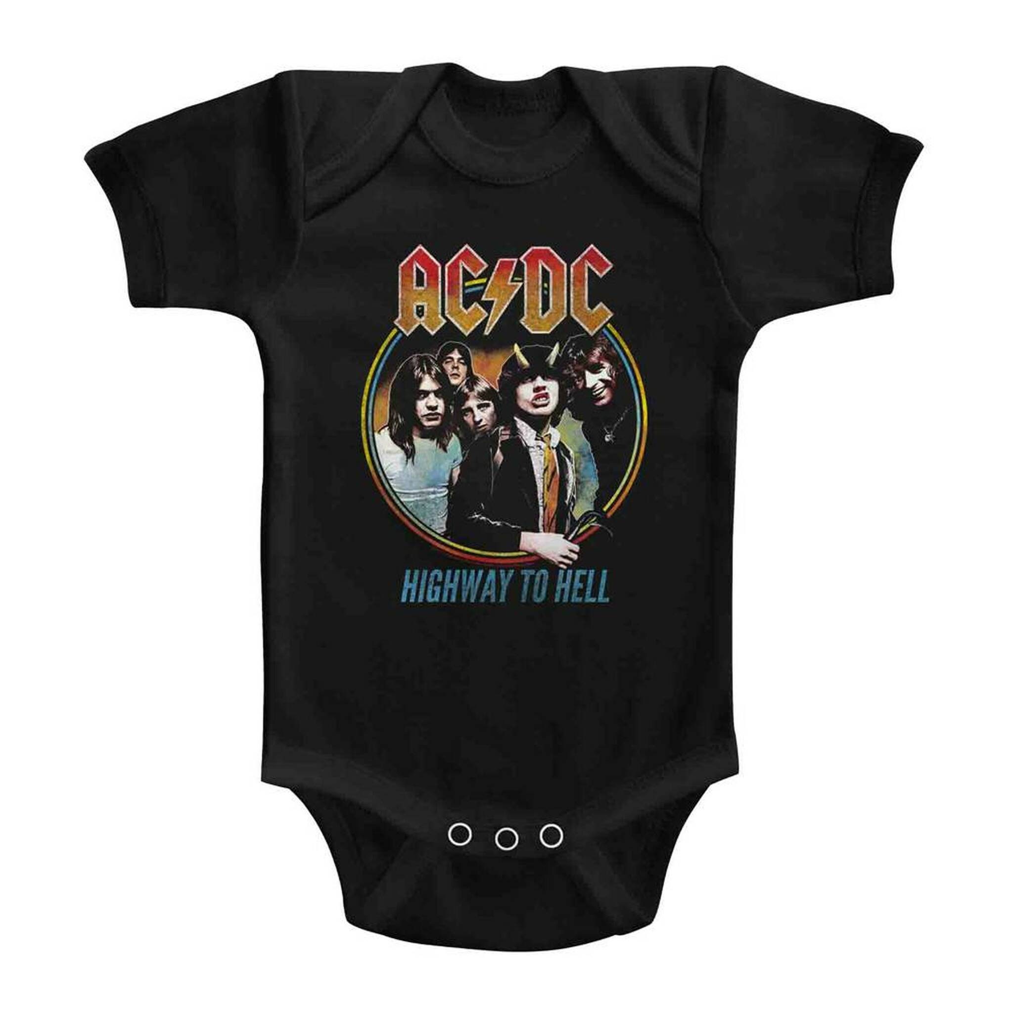 AC/DC Highway To Hell Tricolor Black Infant Baby Onesie T-Shirt