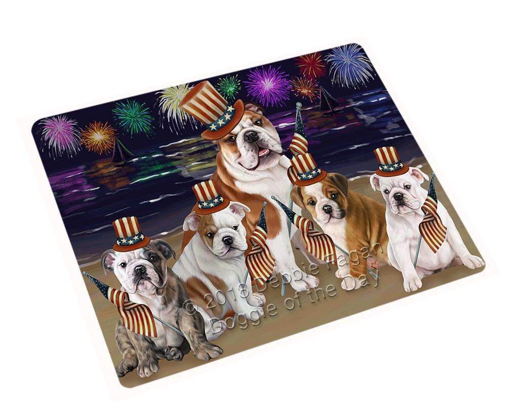 4Th Of July Independence Day Firework Bulldogs Blanket Blnkt55281 (37X57 Sherpa)