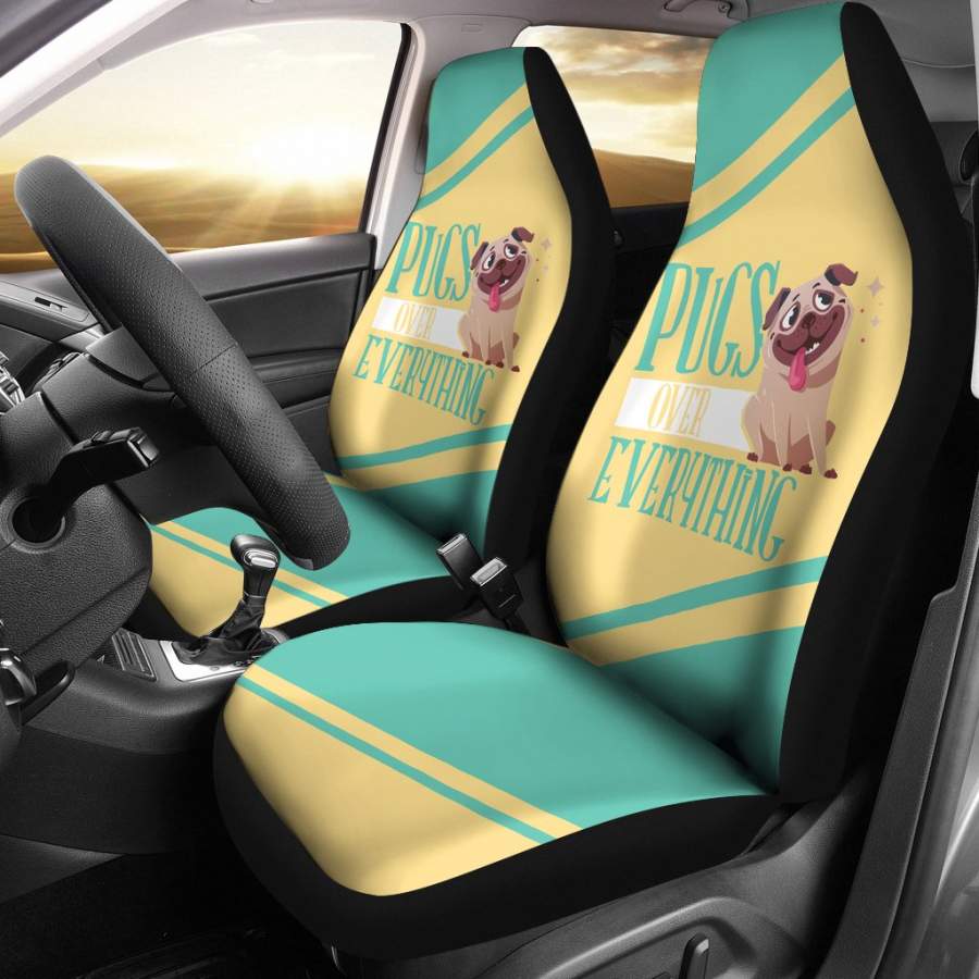 Pugs Over Everything Car Seat Covers (set of 2)