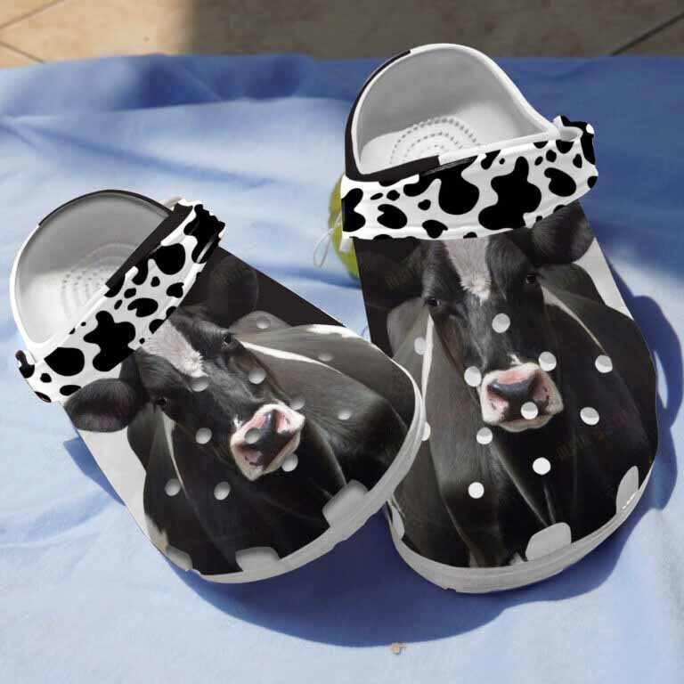 Dairy Cow Portrait Clogs Shoes Gifts For Men Women