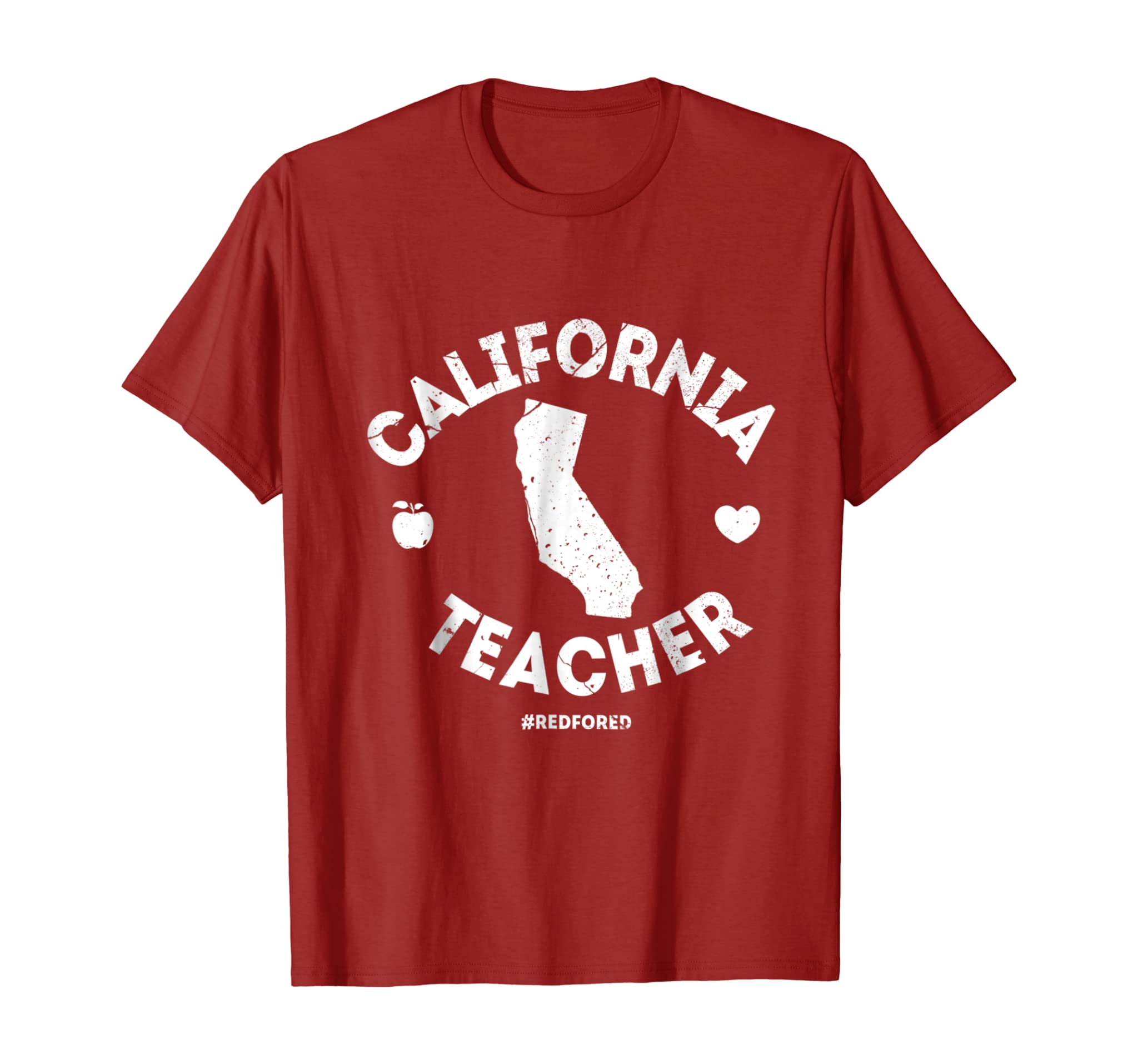 Red For Ed Teacher T-Shirt: California CA Education Gift