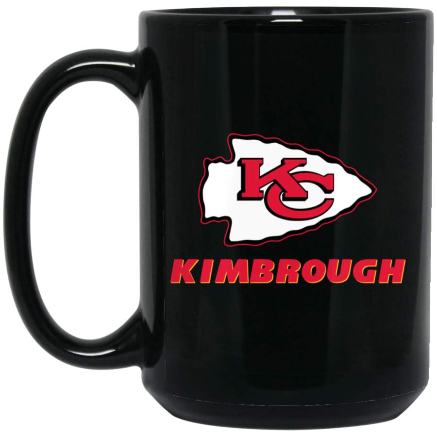 Custom Personalized Kansas City Chiefs Logo Black-Red Kimbrough BM15OZ 15 oz. Black Mug