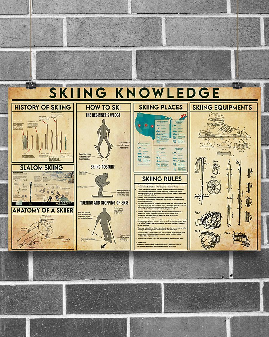 Skiing Knowledge Horizontal Canvas And Poster | Wall Decor Visual Art