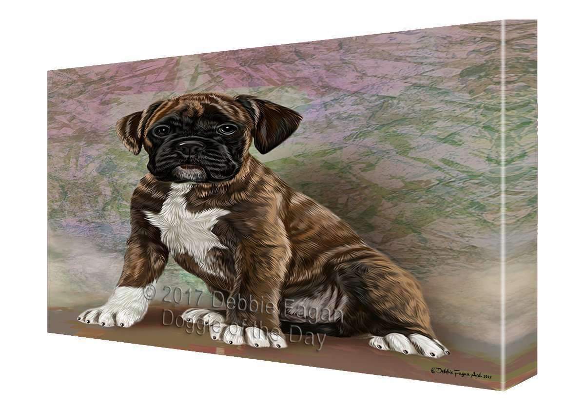 Boxers Puppy Dog Painting Printed On Canvas Wall Art