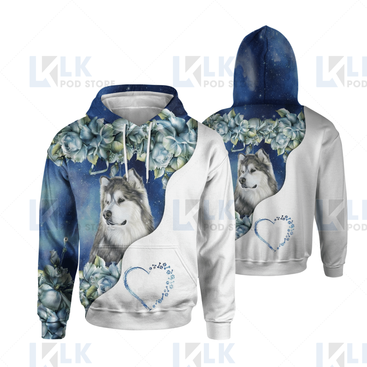ALASKAN MALAMUTE – HOODIE Half Curse Flower [ID3-B]