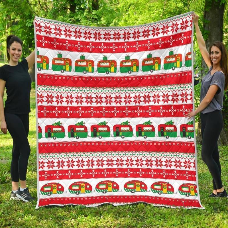 Camping Camper Ugly Christmas Quilt