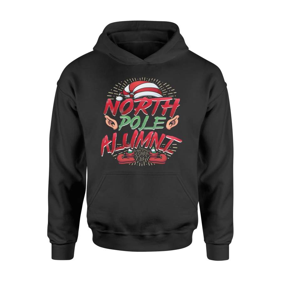 Christmas T-Shirt North Pole Alumni Christmas Holiday Pullover T Shirt – Standard Hoodie