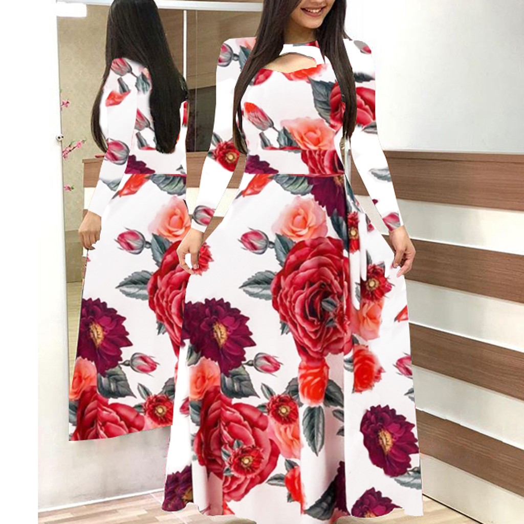 Women Sleeve Fashion Boho Dress Floral Long Ladies Long plus Size Short Dresses for Women Black Dresses for Women Fitted Casual alx