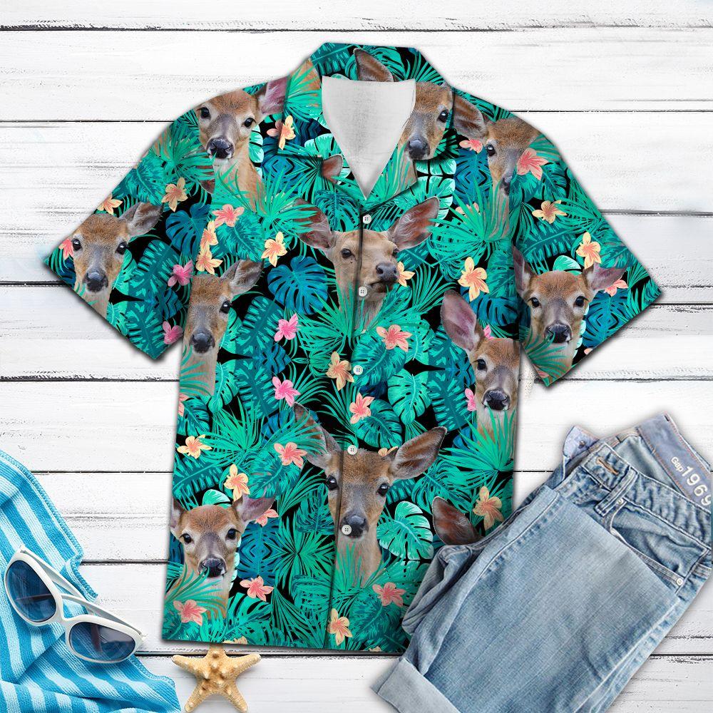 Deer Tropical Hawaii Shirt For Hawaii Aloha Ha74529