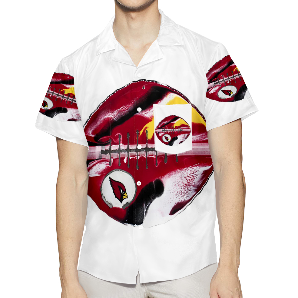 Arizona Cardinals Ball 3D All Over Print Summer Beach Hawaiian Shirt With Pocket