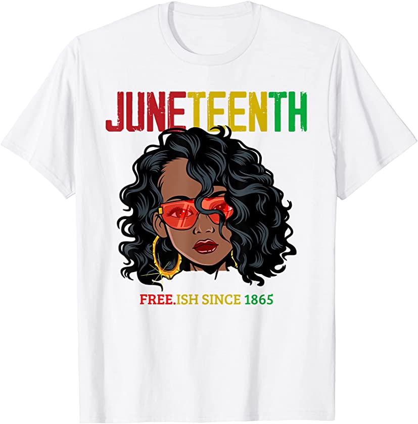 Juneteenth Free-Ish Since 1865 Black Queen Afro Queen T-Shirt