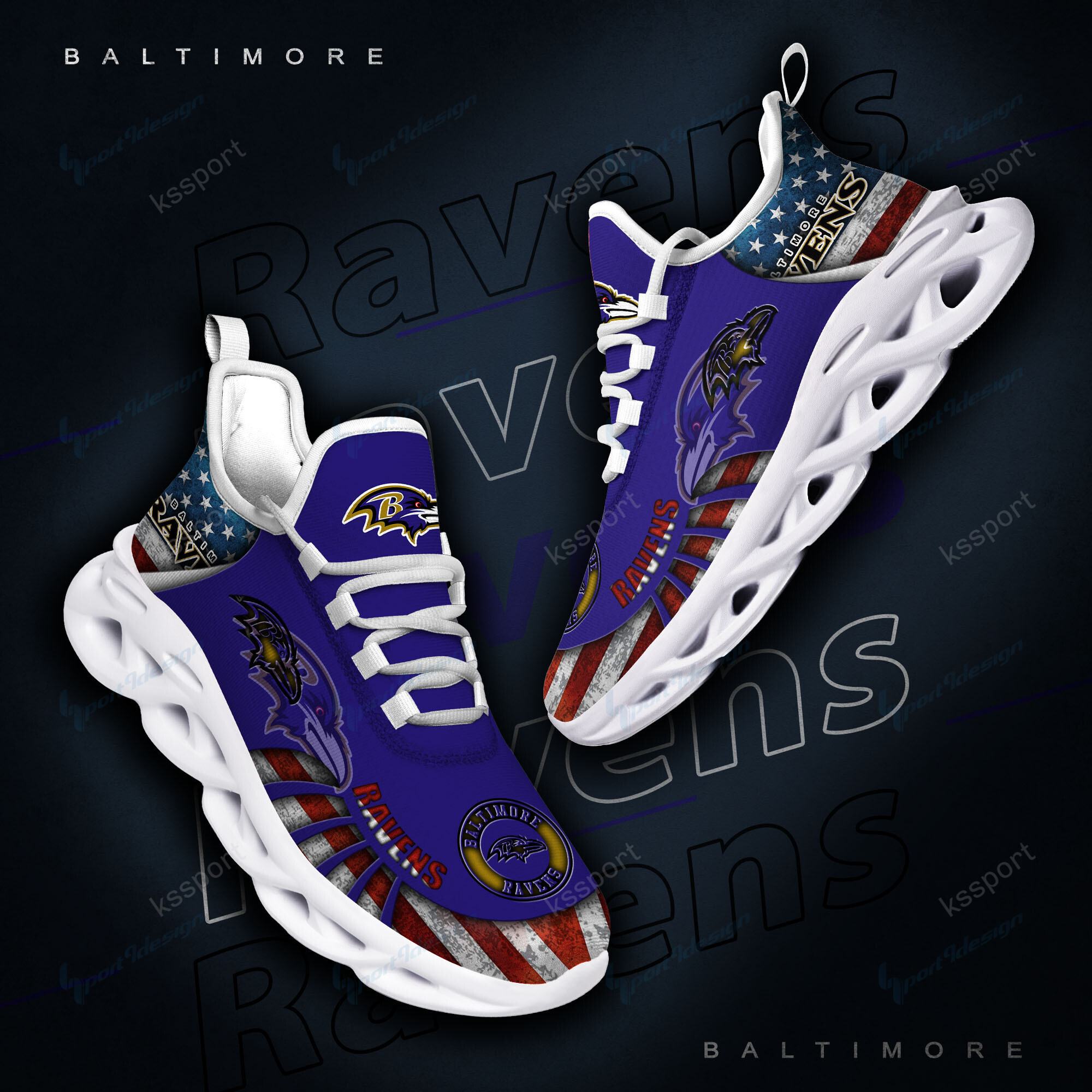 Baltimore Ravens Yezy Running Sneakers Bg806