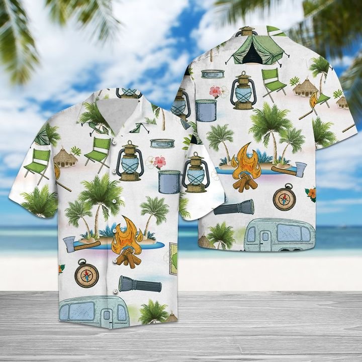 Camping Lover Hawaiian Shirt Summer Button Up For Men, Women, Couple