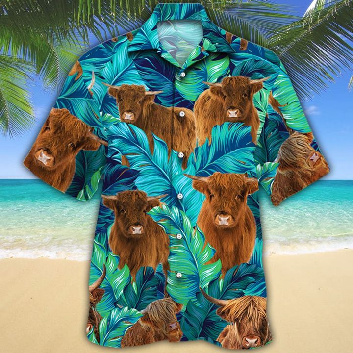 Highland Cattle Lovers Hawaii Cow Hawaii Shirt For Men Women Ha24200