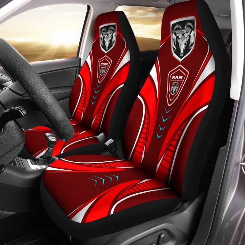 Dodge RAM TDV Car Seat Cover (Set of 2) Ver 2 (Red)