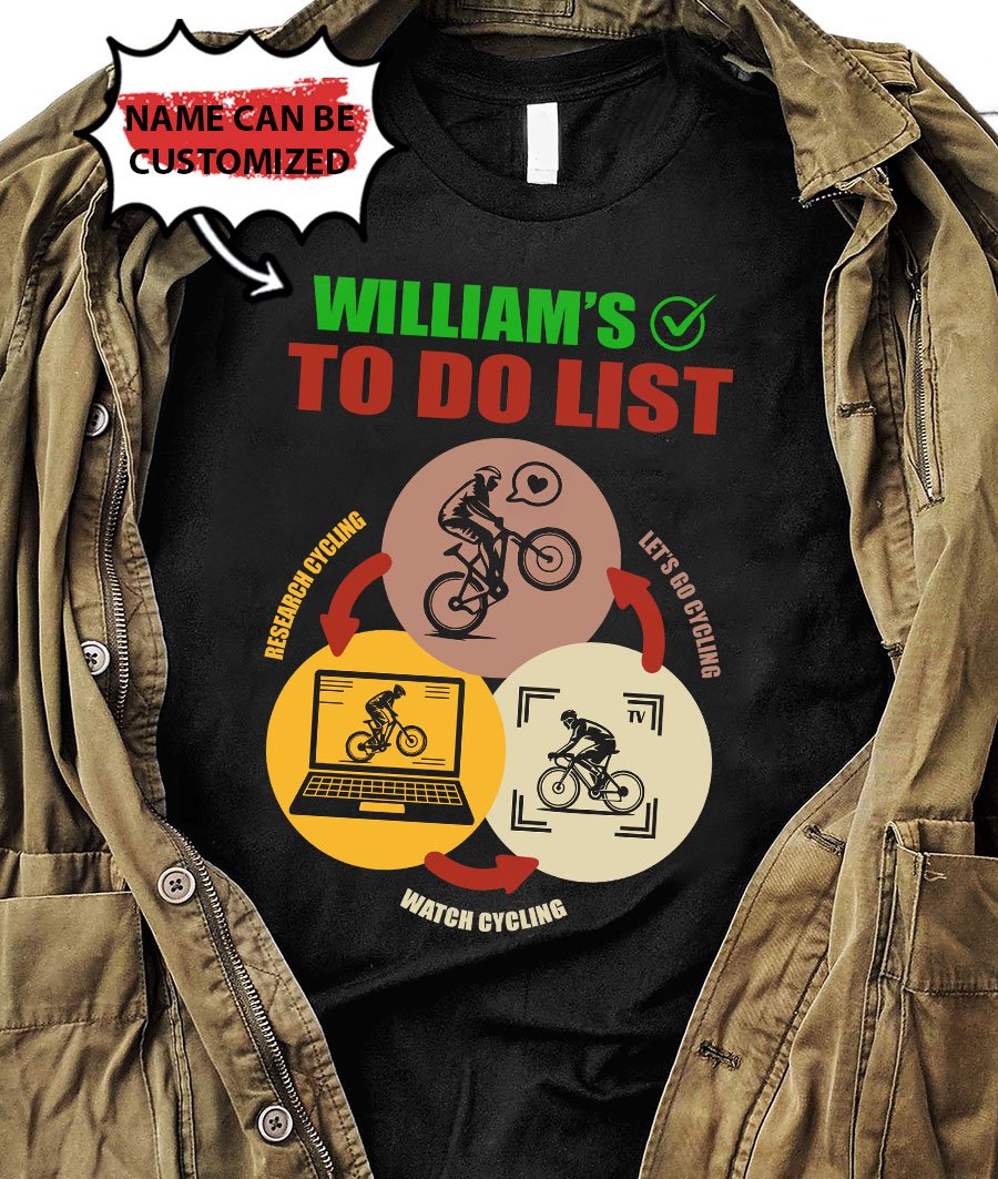 Personalized Cycling To Do List Tshirt