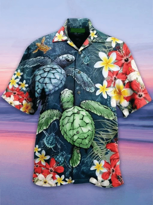 Sea Turtle Flowers Hawaii Shirt Unisex Adult Ha20862