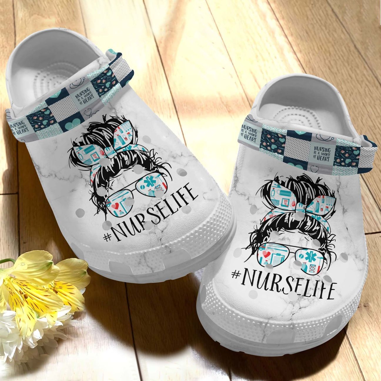 Nurse Personalize Clog, Custom Name, Text, Fashion Style For Women, Men, Kid, Print 3D Whitesole Nurse Life 5