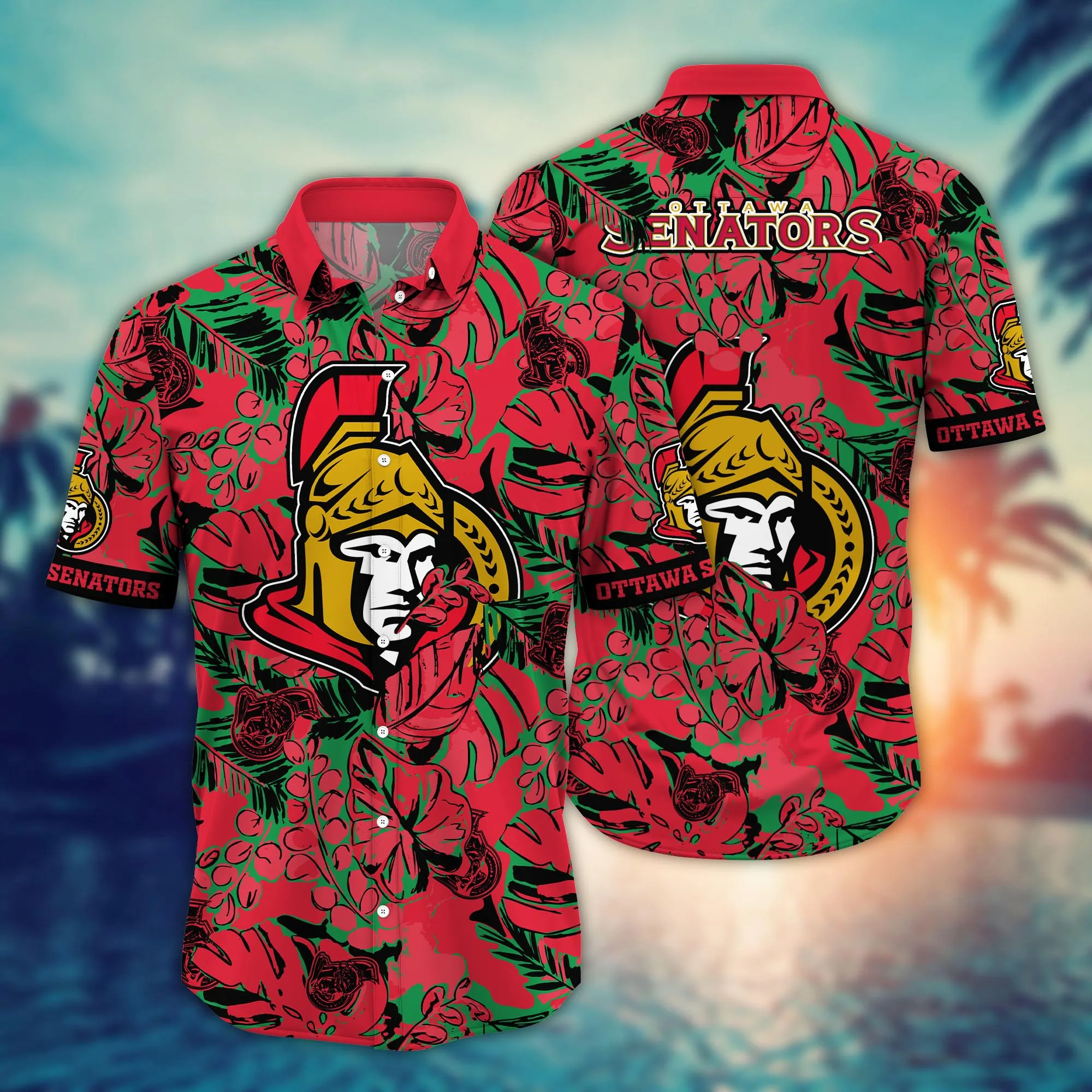 Ottawa Senators Nhl Hawaiian Shirt Sunlight Aloha Shirt