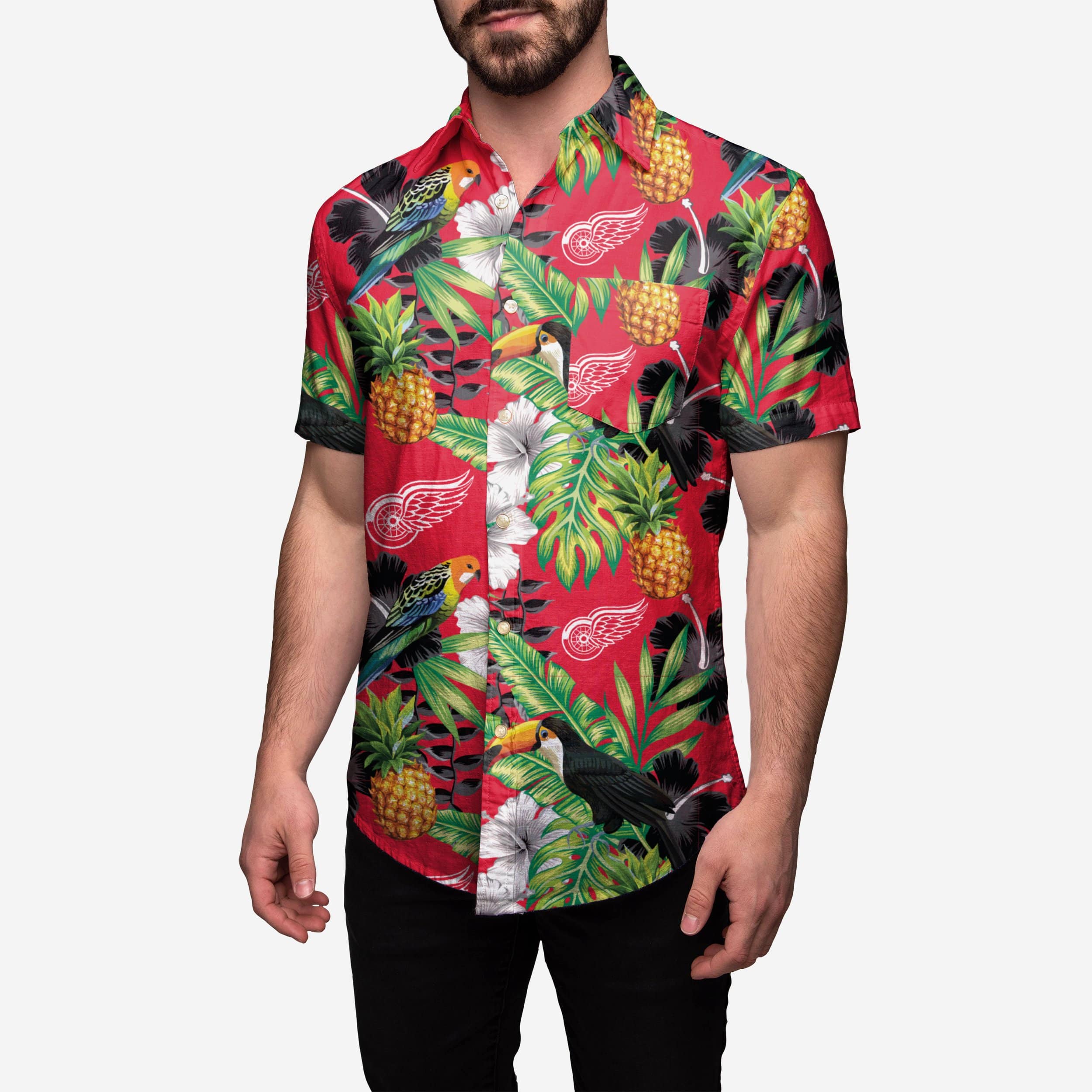 Detroit Red Wings Floral Button Up Shirt