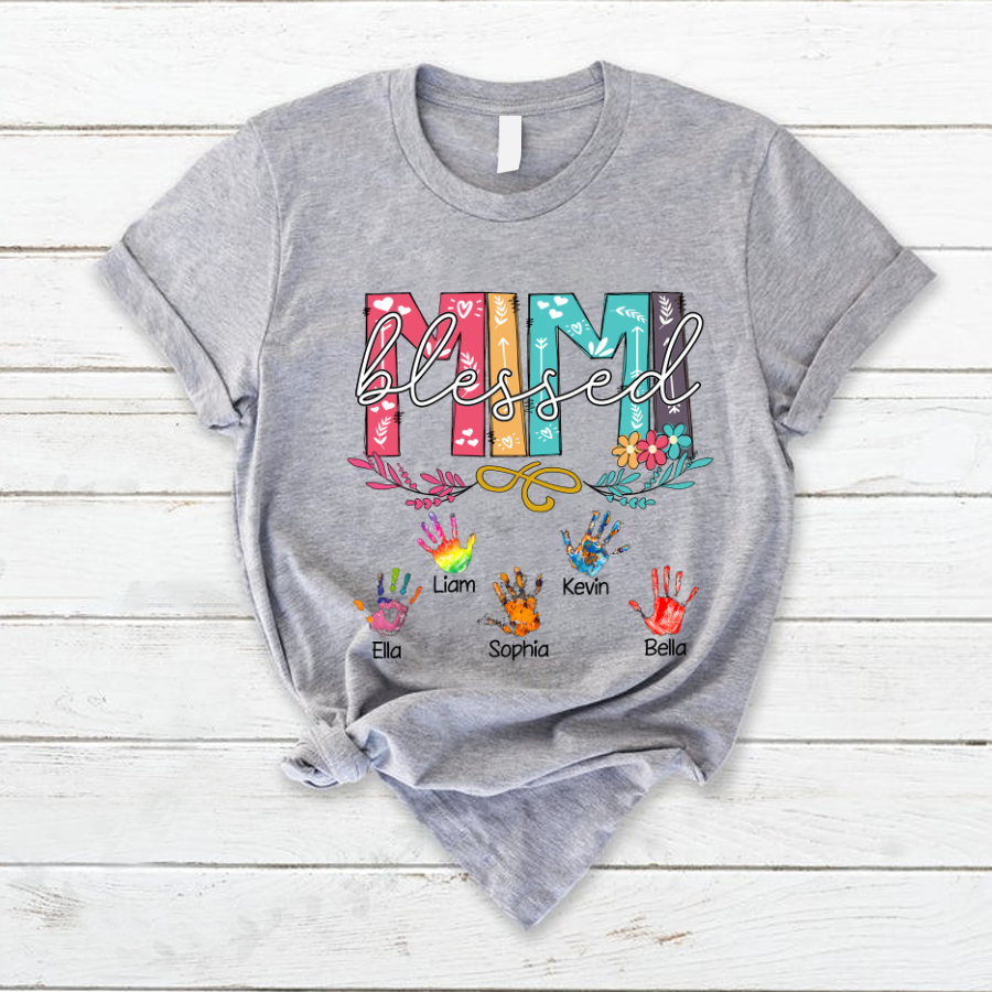 Blessed Mimi Flower Custom Hands T-Shirt