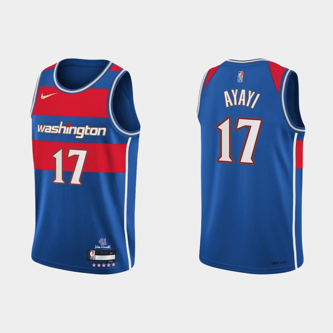 Washington Wizards Joel Ayayi #17 NBA Basketball City Brandedition Blue Jersey Gift For Wizards Fans