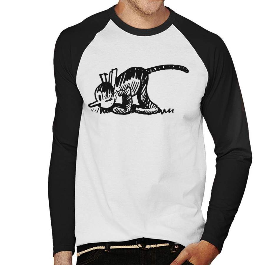Krazy Kat Searching Men’s Baseball Long Sleeved T-Shirt