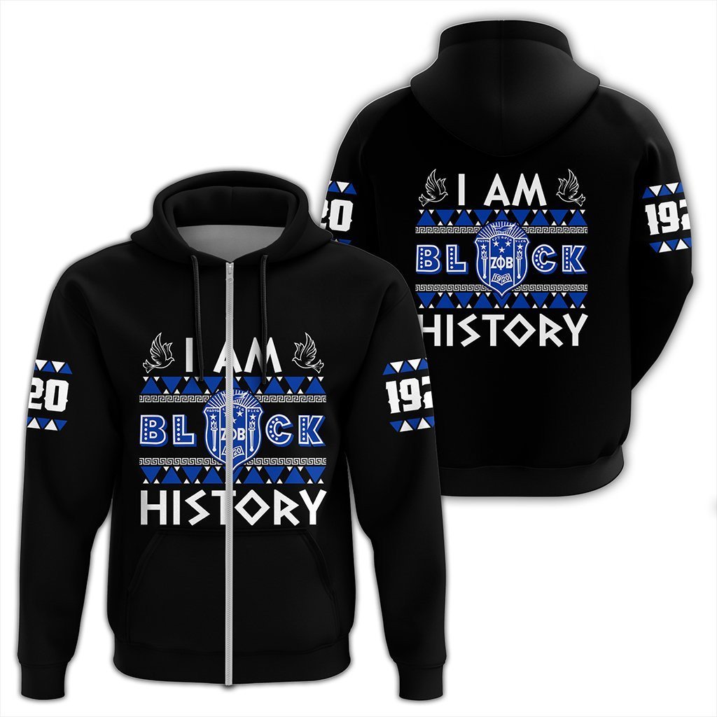 Sorority Hoodie – I Am Black History Zeta Phi Beta Zip Hoodie