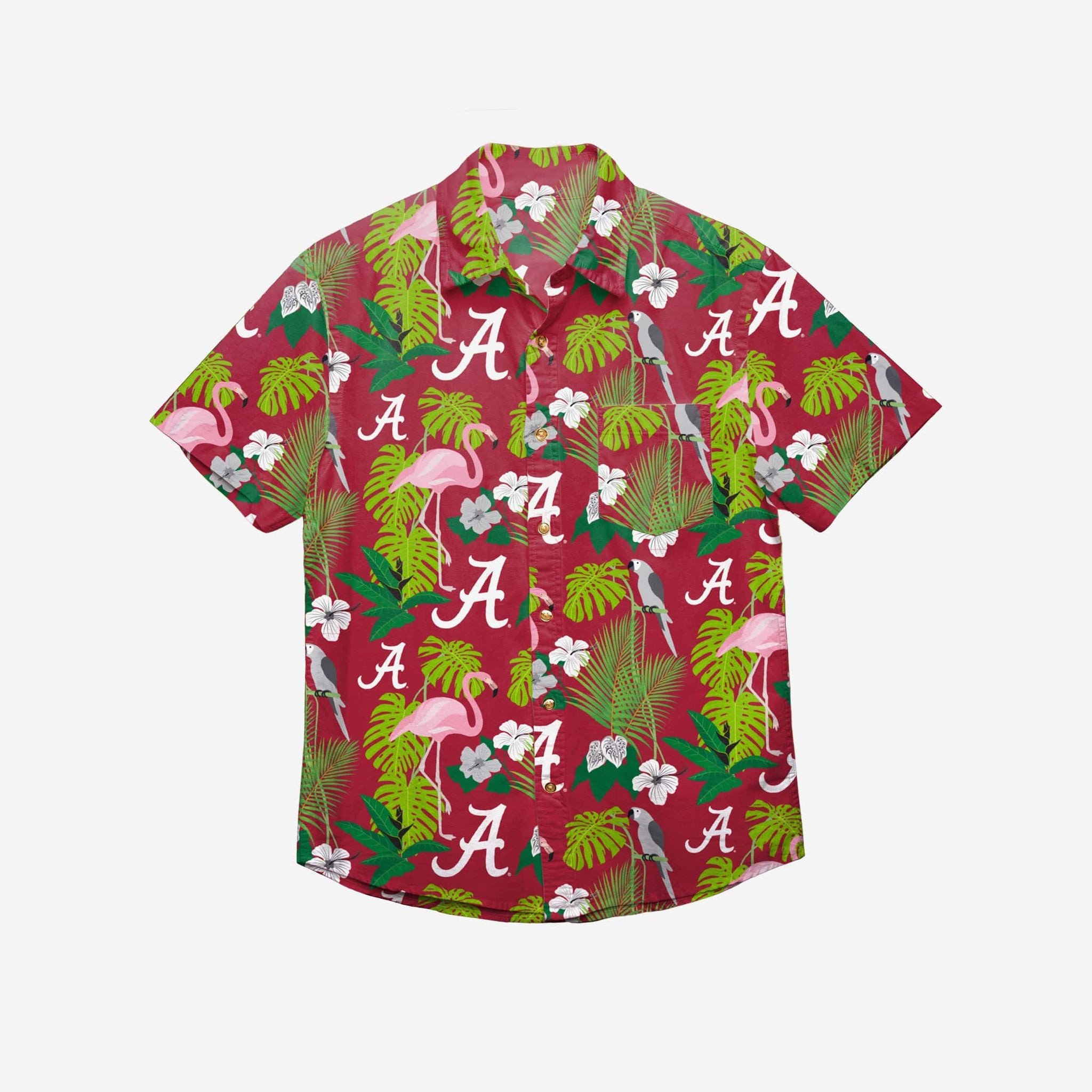 Alabama Crimson Tide Floral Button Up Hawaii Shirt Ha16619