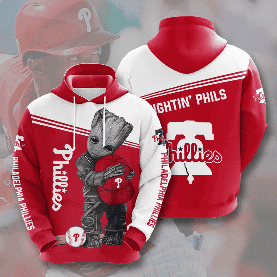 Groot Hold Philadelphia Phillies Hoodie & Zip Hoodie