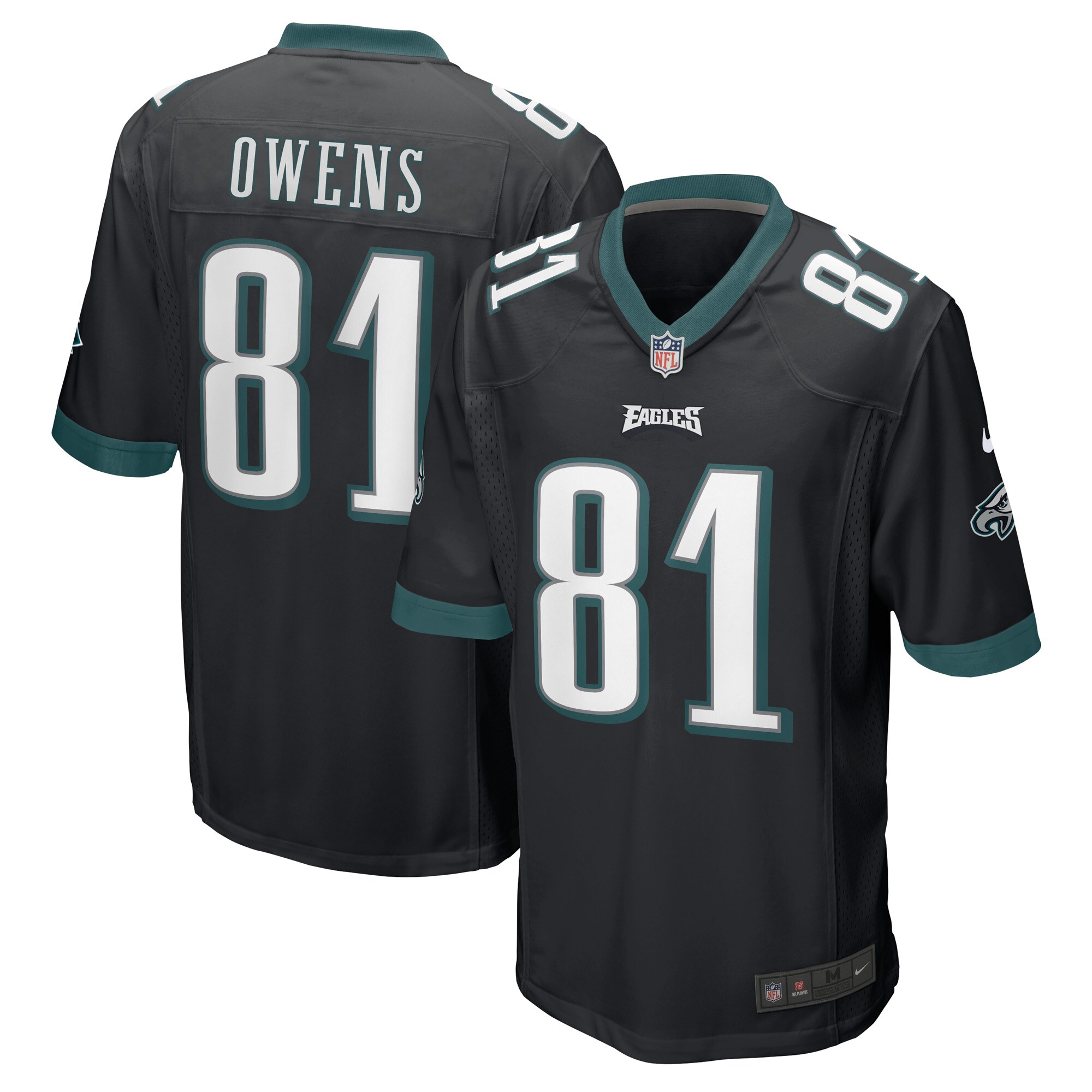 Men’s Philadelphia Eagles Terrell Owens Black Retired Player Jersey