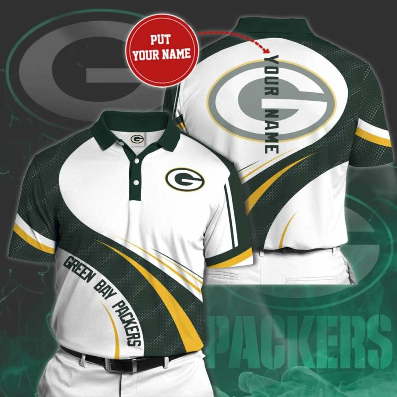 Personalized Green Bay Packers No99 Polo Shirt, 3D All Over Print Model 8486