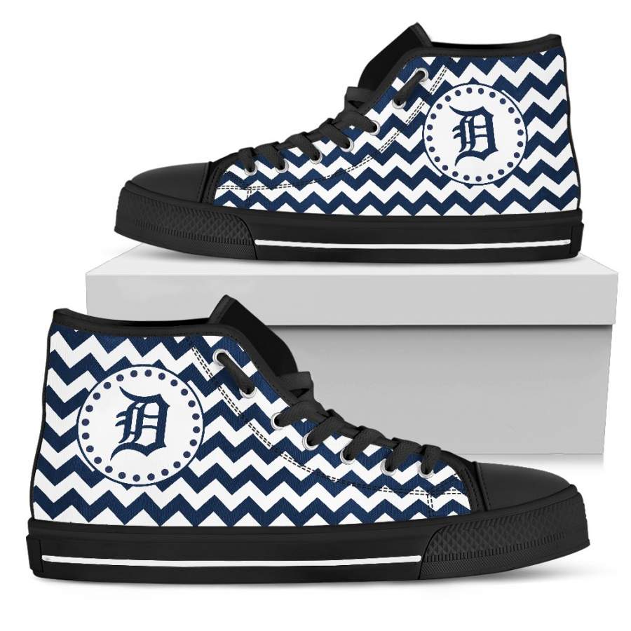 Chevron Broncos Detroit Tigers High Top Shoes