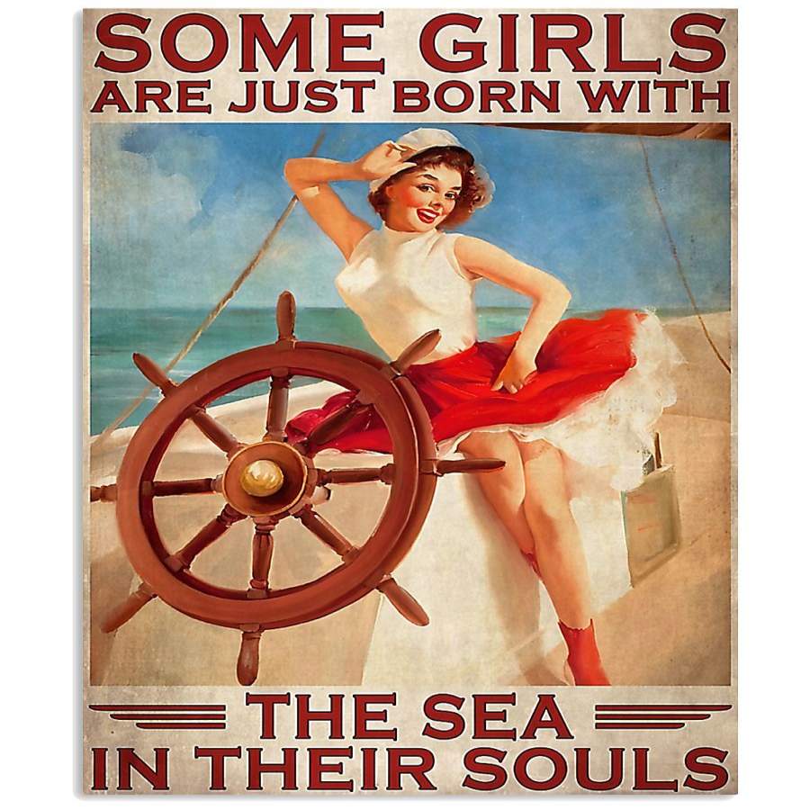 MP0411 – Sailor – Some girls are just born with the sea in their souls – Poster