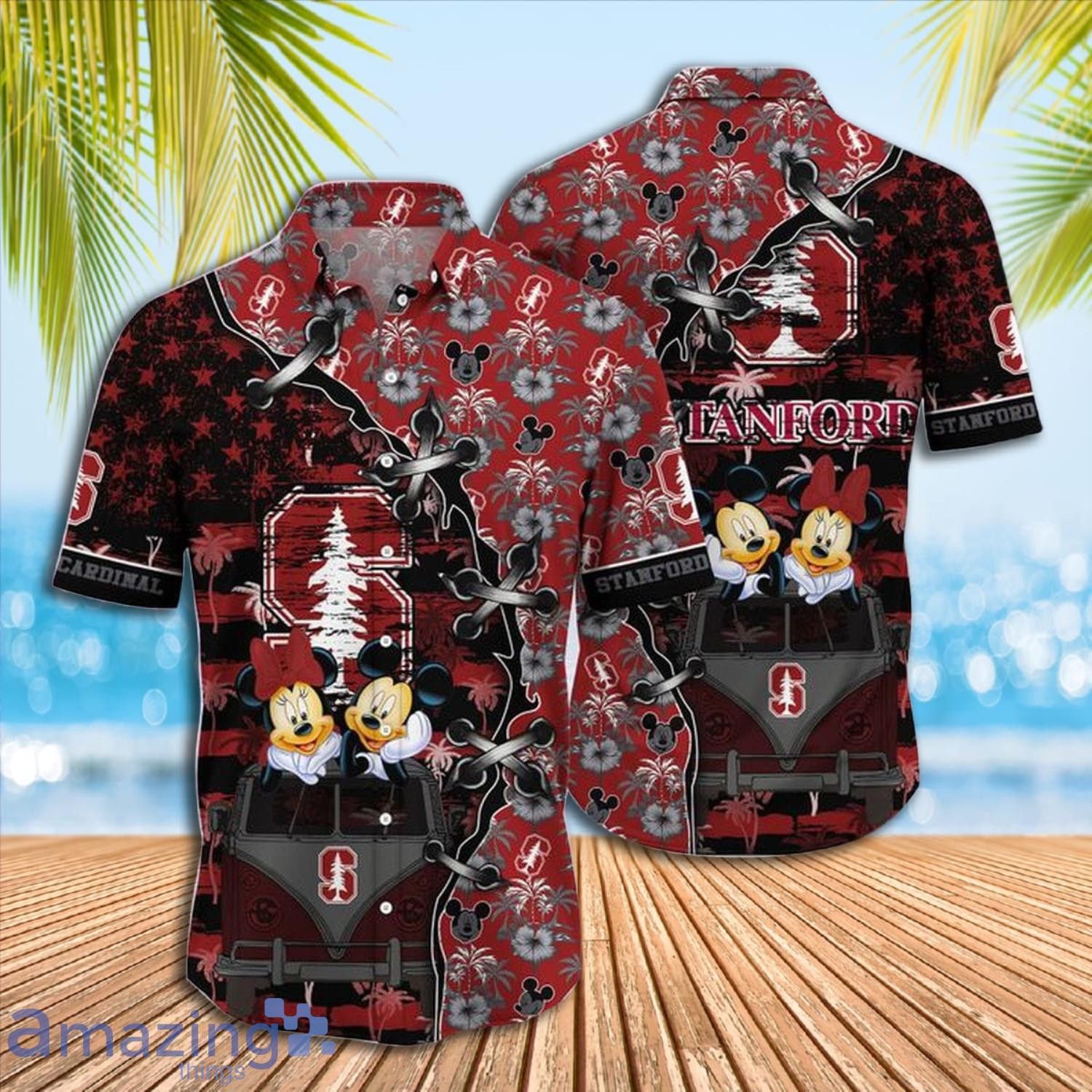 NCAA Stanford Cardinal Mickey Mouse Hawaiian Shirt