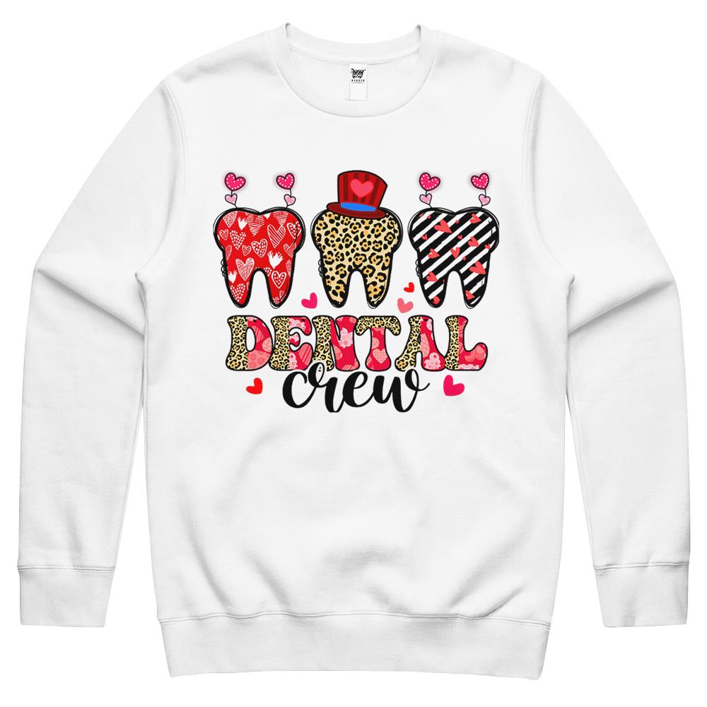Dental Squad Cute Teeth Dental Assistant Valentine’S Day Crewneck