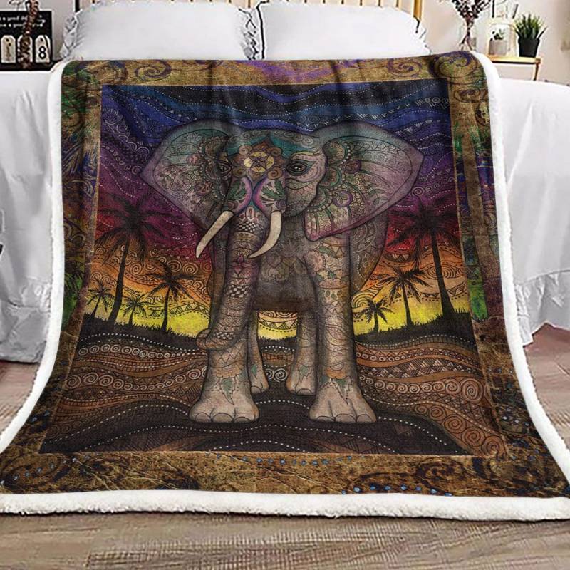 Majestic Elephant DD2310188F Sherpa Fleece Blanket