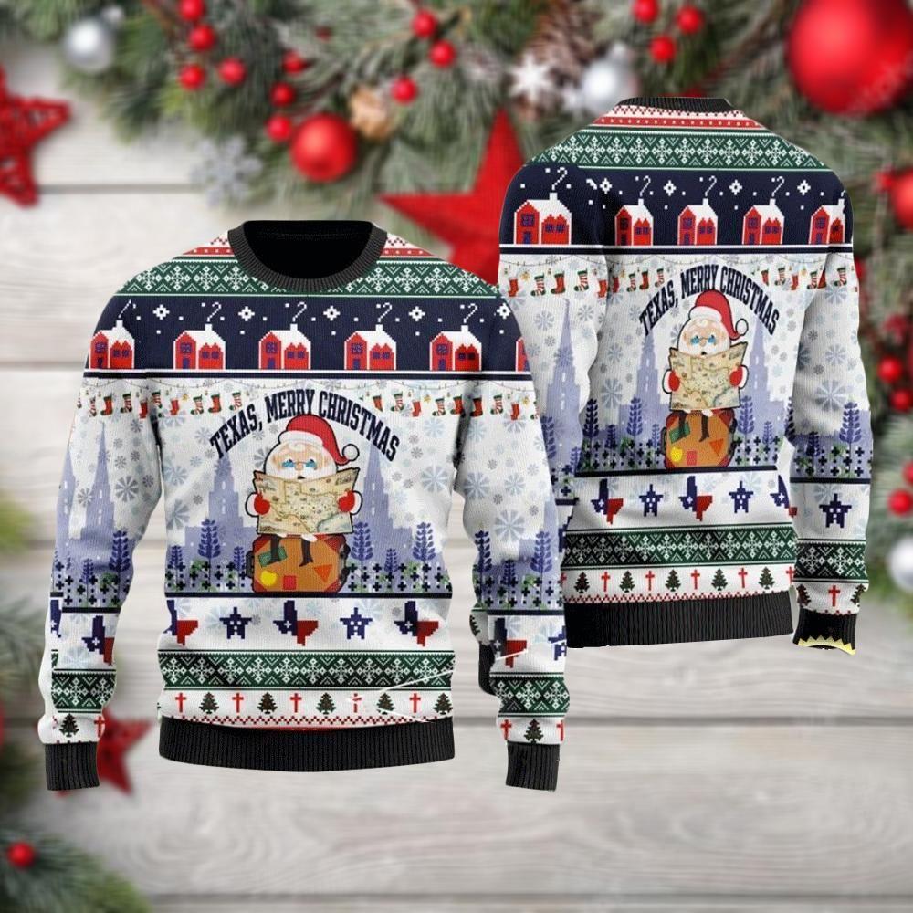 Texas Merry Ugly Christmas Sweater | For Men & Women | Adult | Us4035