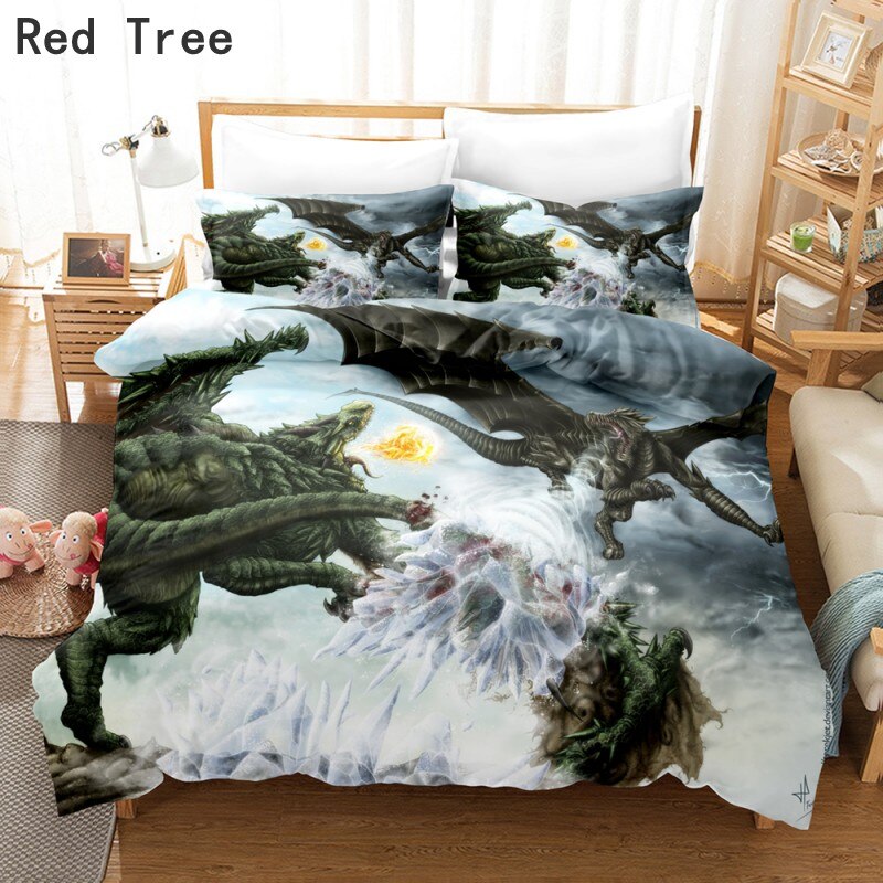 3D Game Printed Monster Hunter Bedding Set Duvet Cover Sets Soft Microfiber Bed Linens Twin Full Qeen King Size S