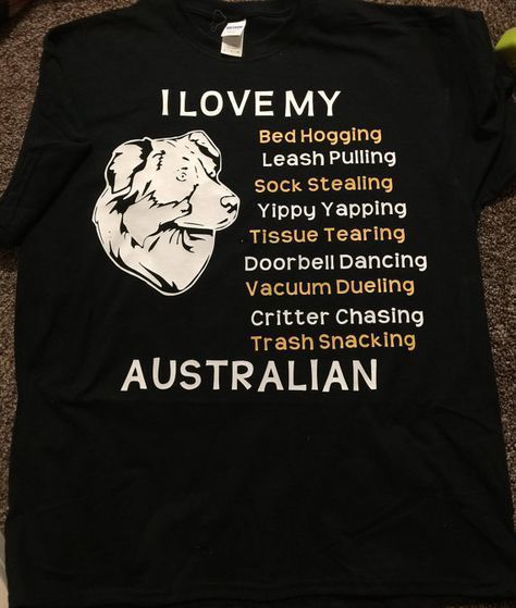 I Love My Australian Shepherd Adult Shirt