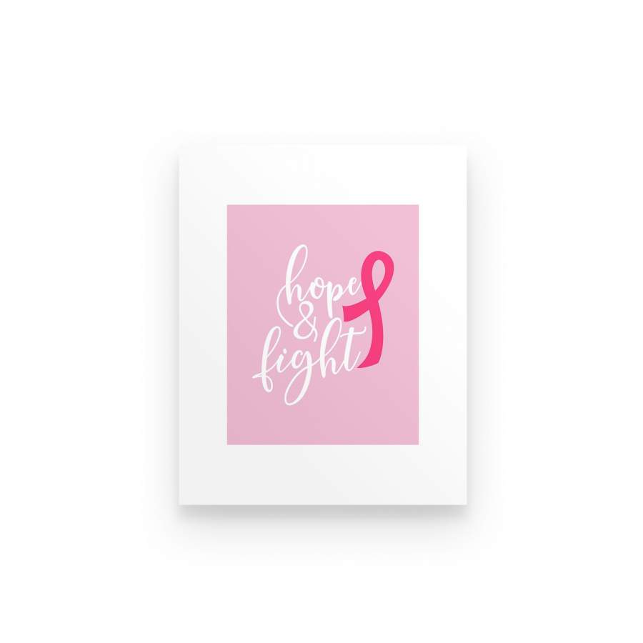 Pink Ribbon Hope And Fight Cure Breast Cancer Awareness Poster