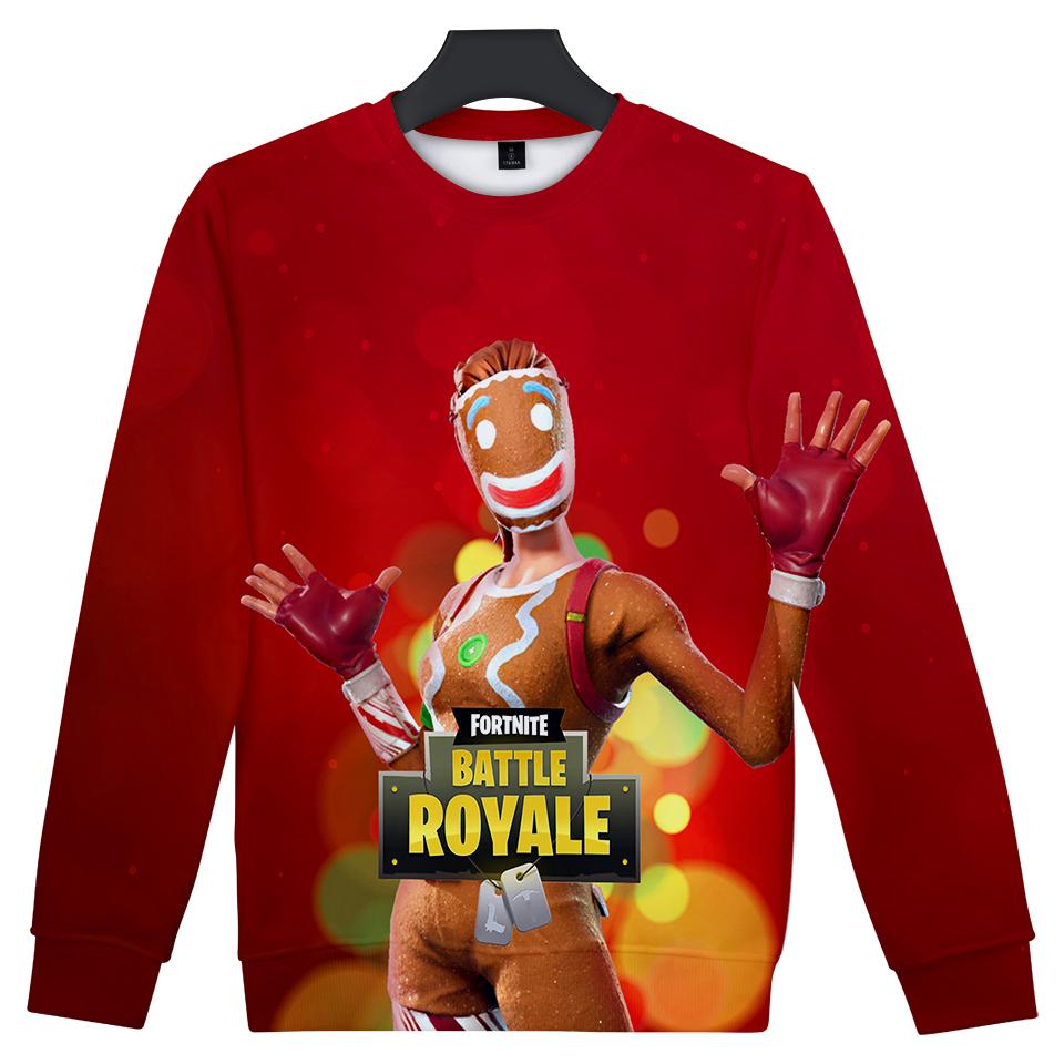 Fortnite Sweatshirts – Fortnite Game Christmas Series Super Cute Red 3D Sweatshirt