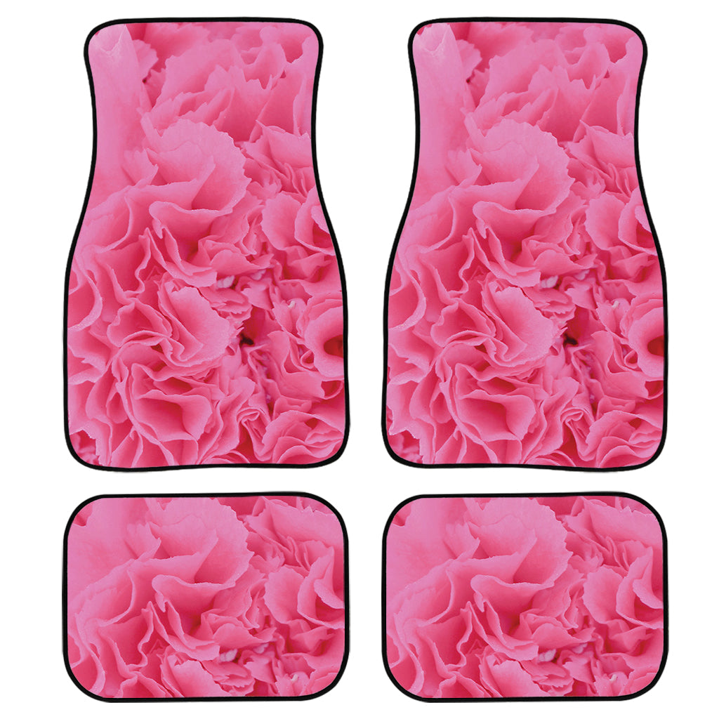 Pink Carnation Flower Print Front And Back Car Floor Mats, Front Car Mat