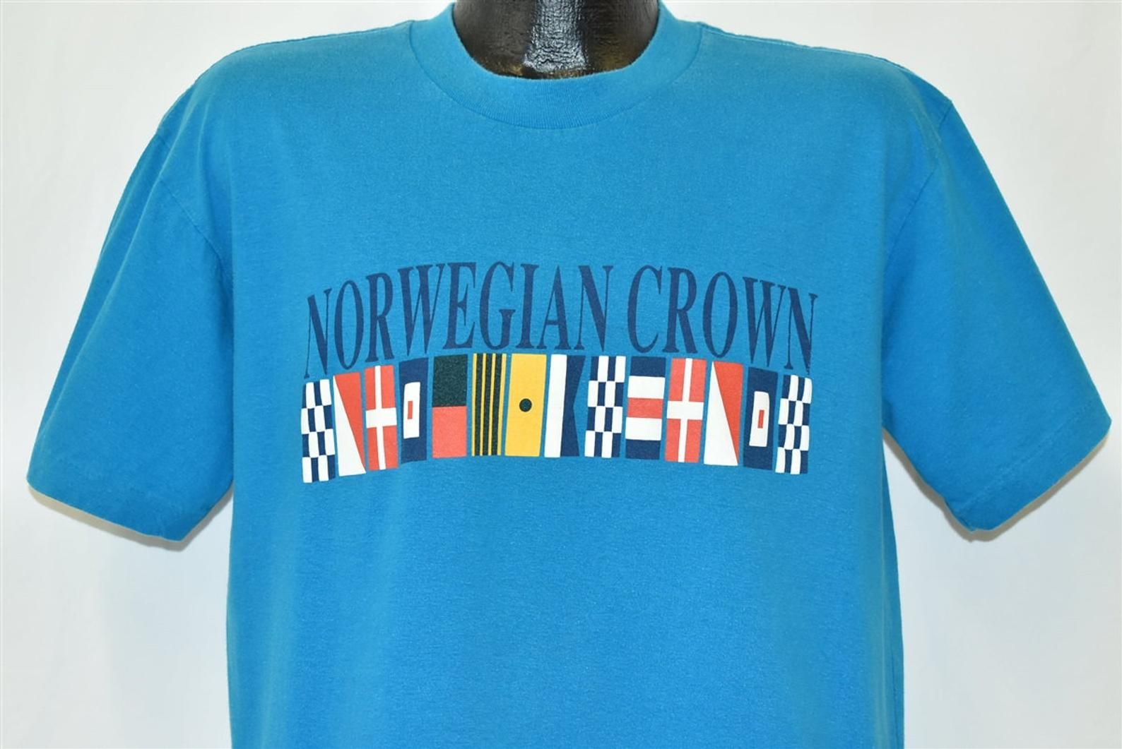 90S Norwegian Crown Maritime Signal Flags L T-Shirt