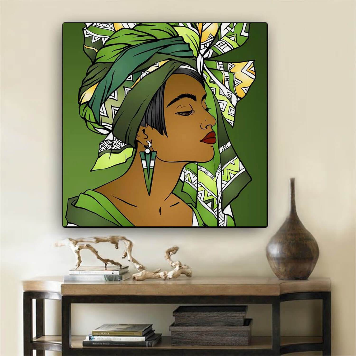 African American Canvas Prints Afro Black Woman Art African Inspired Room Decor