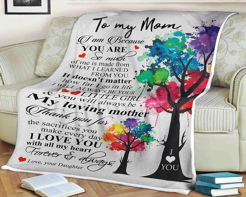 To My Mom Blanket, So Much Of Me Is Make From, What I Learned From You, Gift For Mom Family Home Decor Bedding Couch Sofa Soft And Comfy Cozy