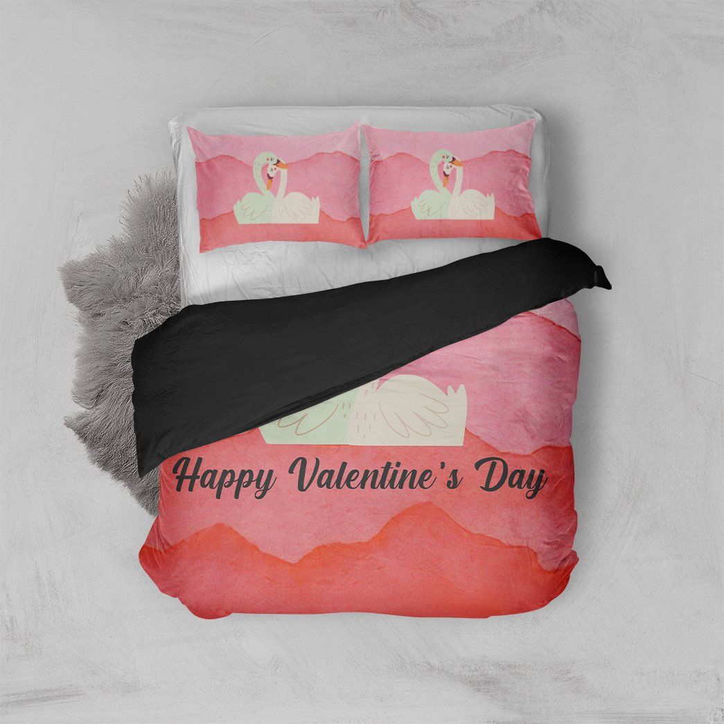 Casespring 3D Adorable Swan Couple Valentine Custom Bedding