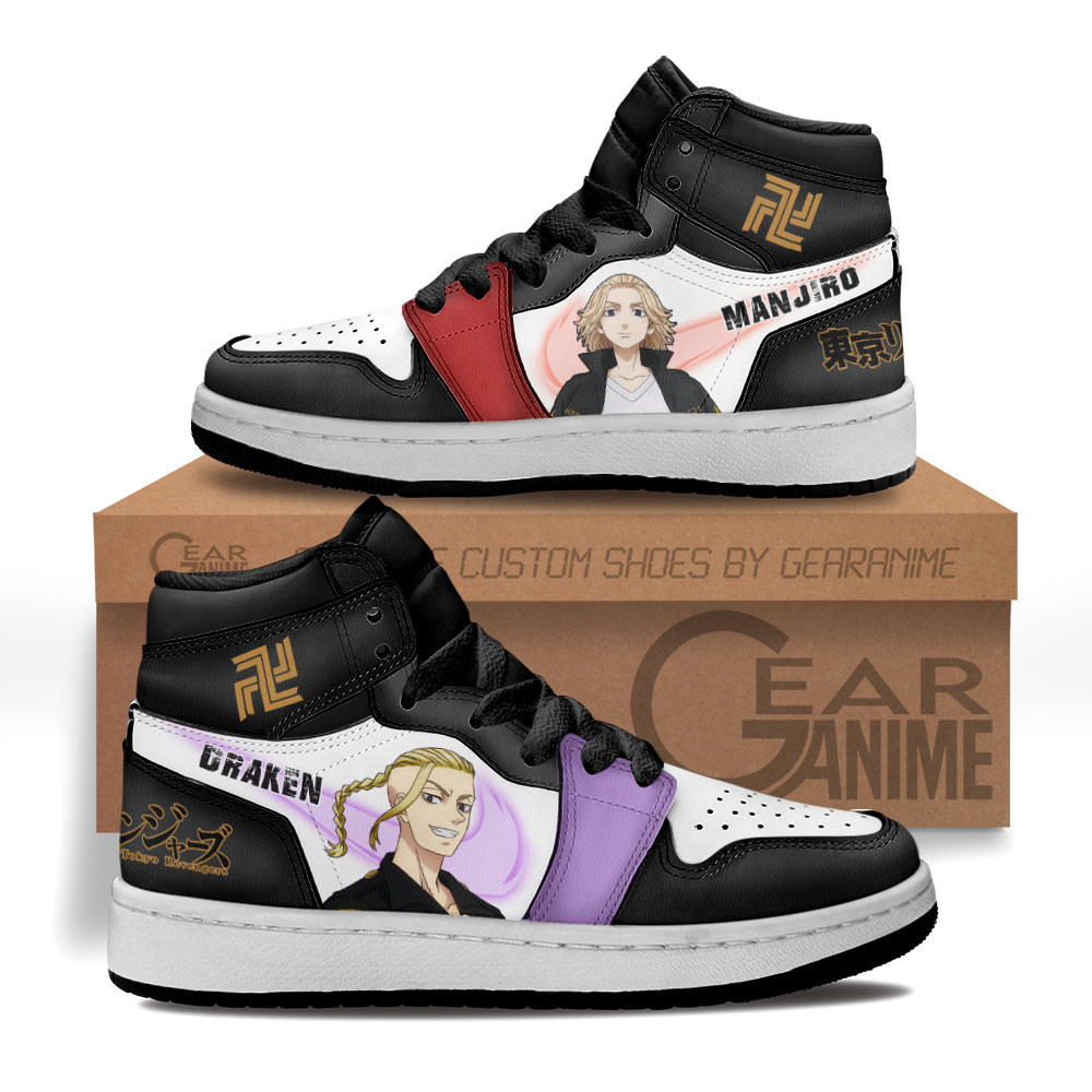 Mikey And Draken Tokyo Revengers Anime Air Jordan 1 High Shoes Sneakers